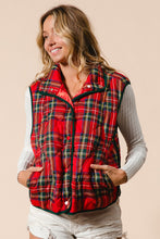 Load image into Gallery viewer, Christmas Wishes Vintage Plaid Quilted Vest