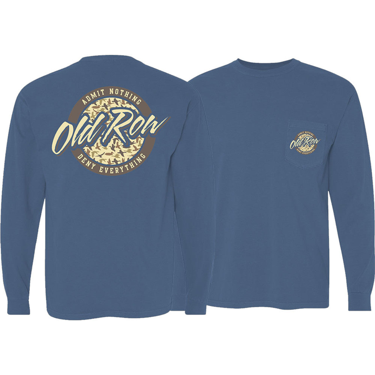 Old Row Deer Camo Circle Logo Pocket LS Tee