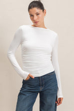 Load image into Gallery viewer, You Found Me Ruched LS Top in Off White