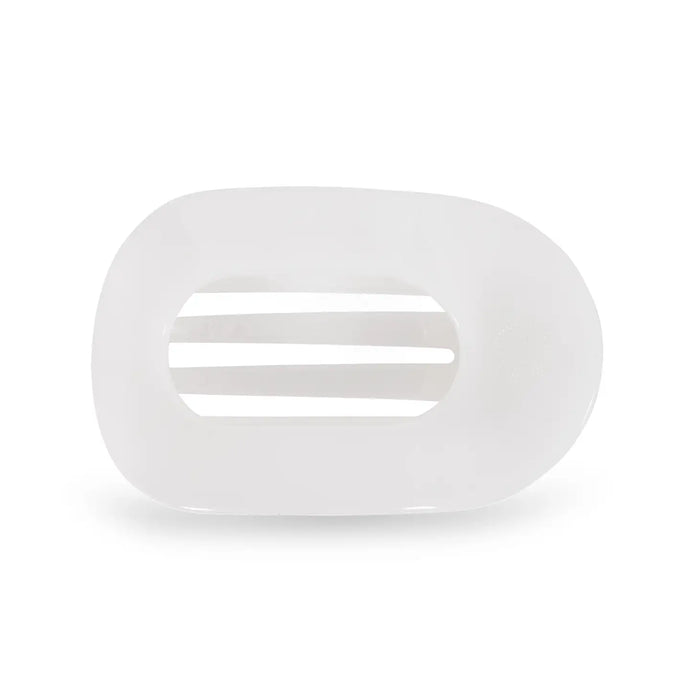 Teleties Medium Flat Round Clip Coconut White