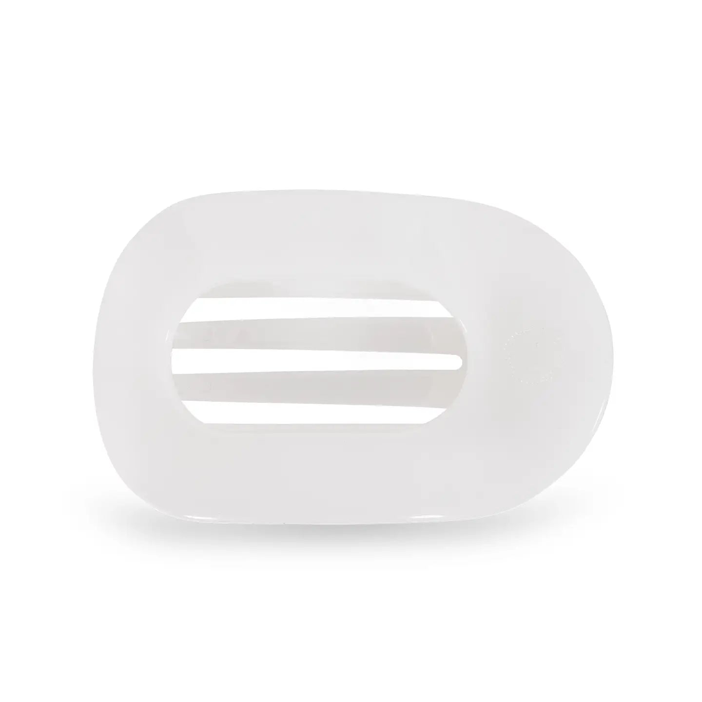 Teleties Medium Flat Round Clip Coconut White