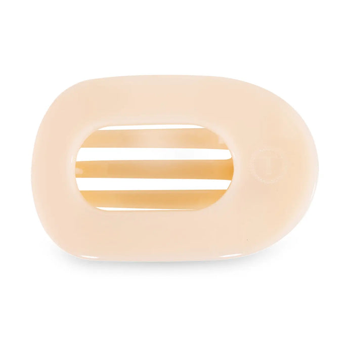 Teleties Large Flat Round Clip Almond Beige