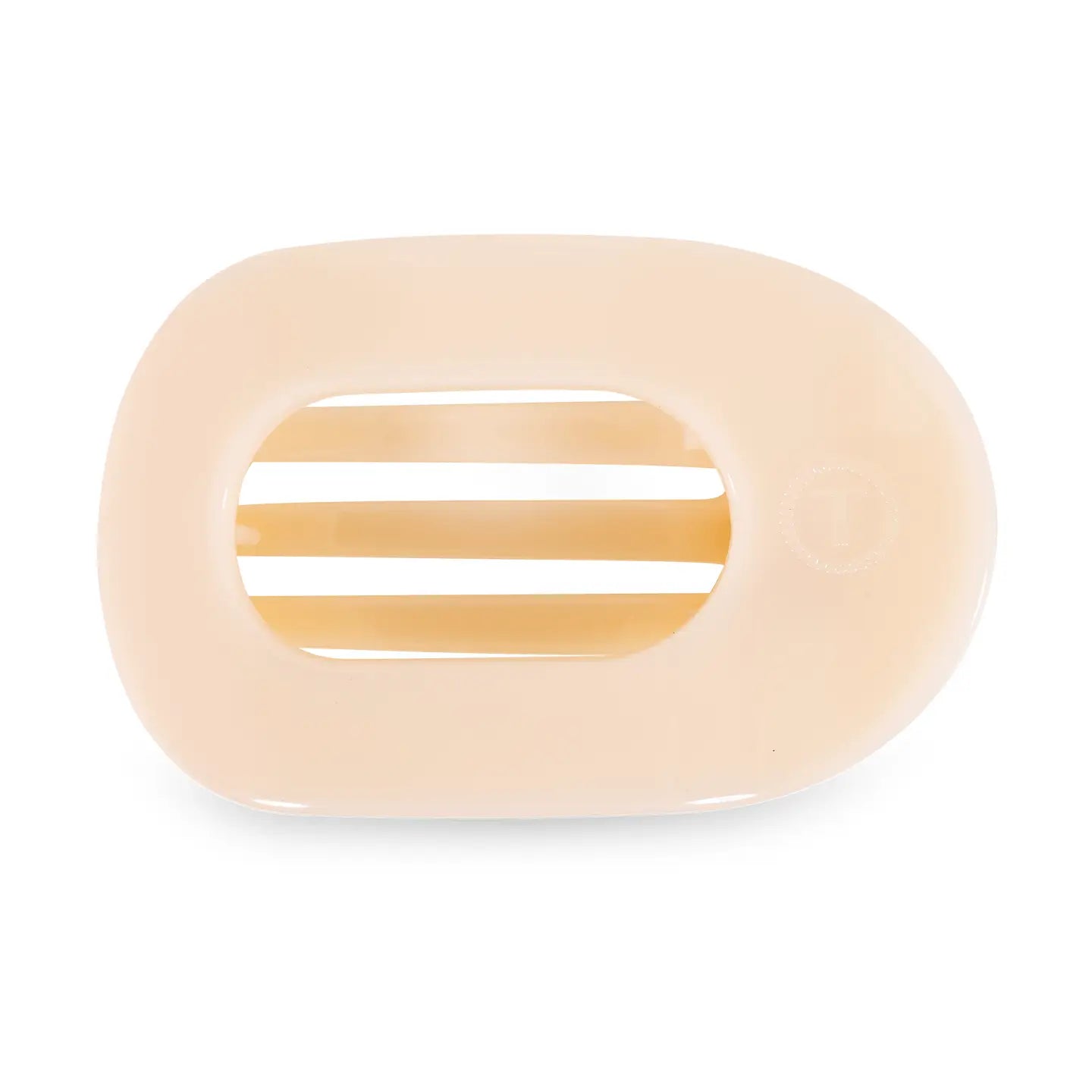 Teleties Large Flat Round Clip Almond Beige