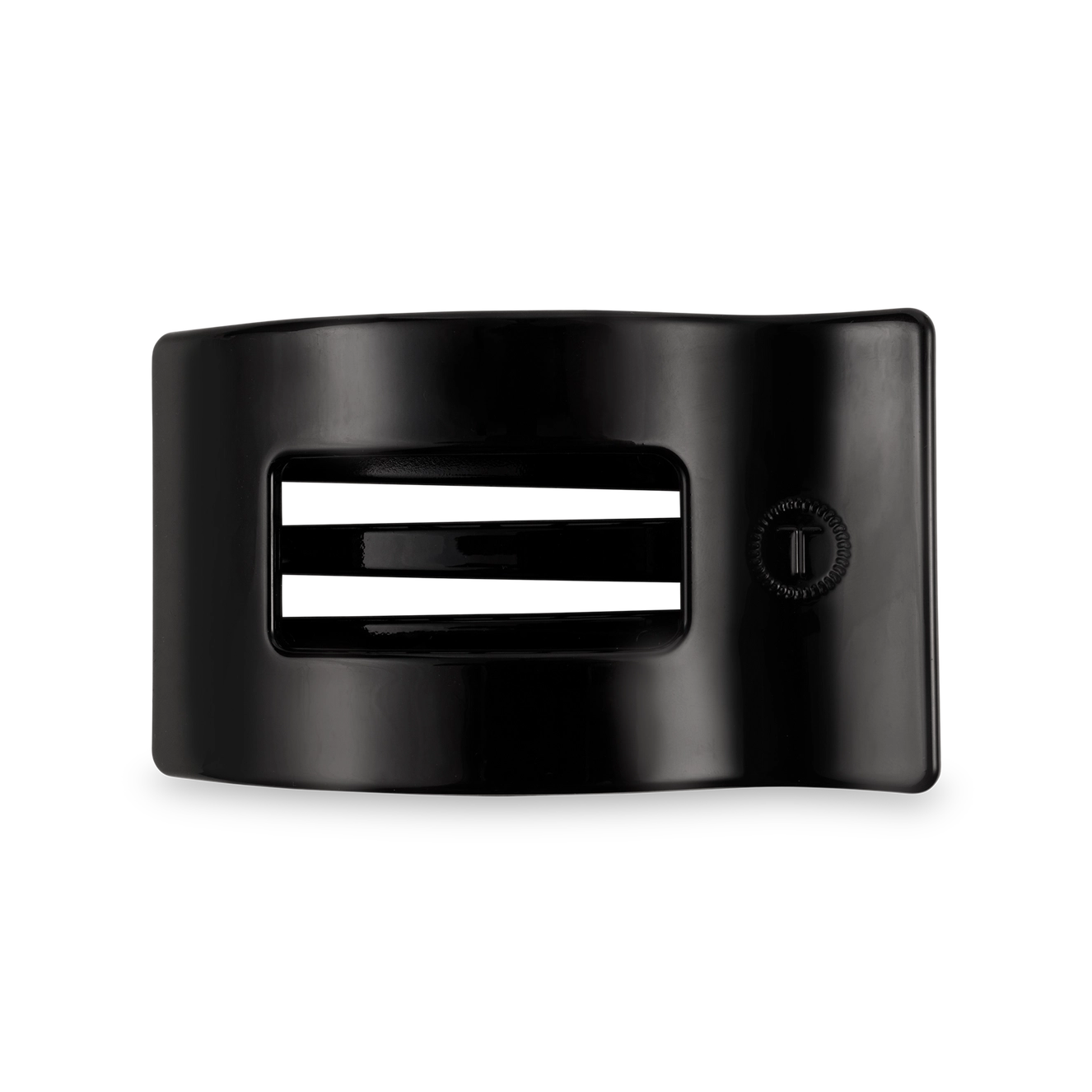 Teleties Large Flat Rectangle Clip Jet Black