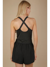 Load image into Gallery viewer, Take a Look Around Front Cutout Activewear Romper in Black