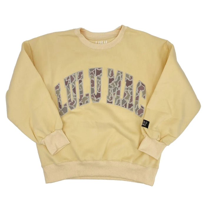 Lulu Mac Logo Sweatshirt in Butter/Camo