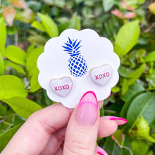 Load image into Gallery viewer, XOXO Candy Heart Enamel Stud Earrings