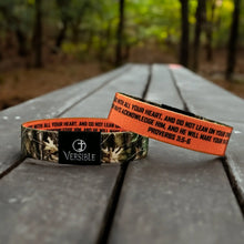 Load image into Gallery viewer, Versible Forest Camo Proverbs 3:5-6 Wristband