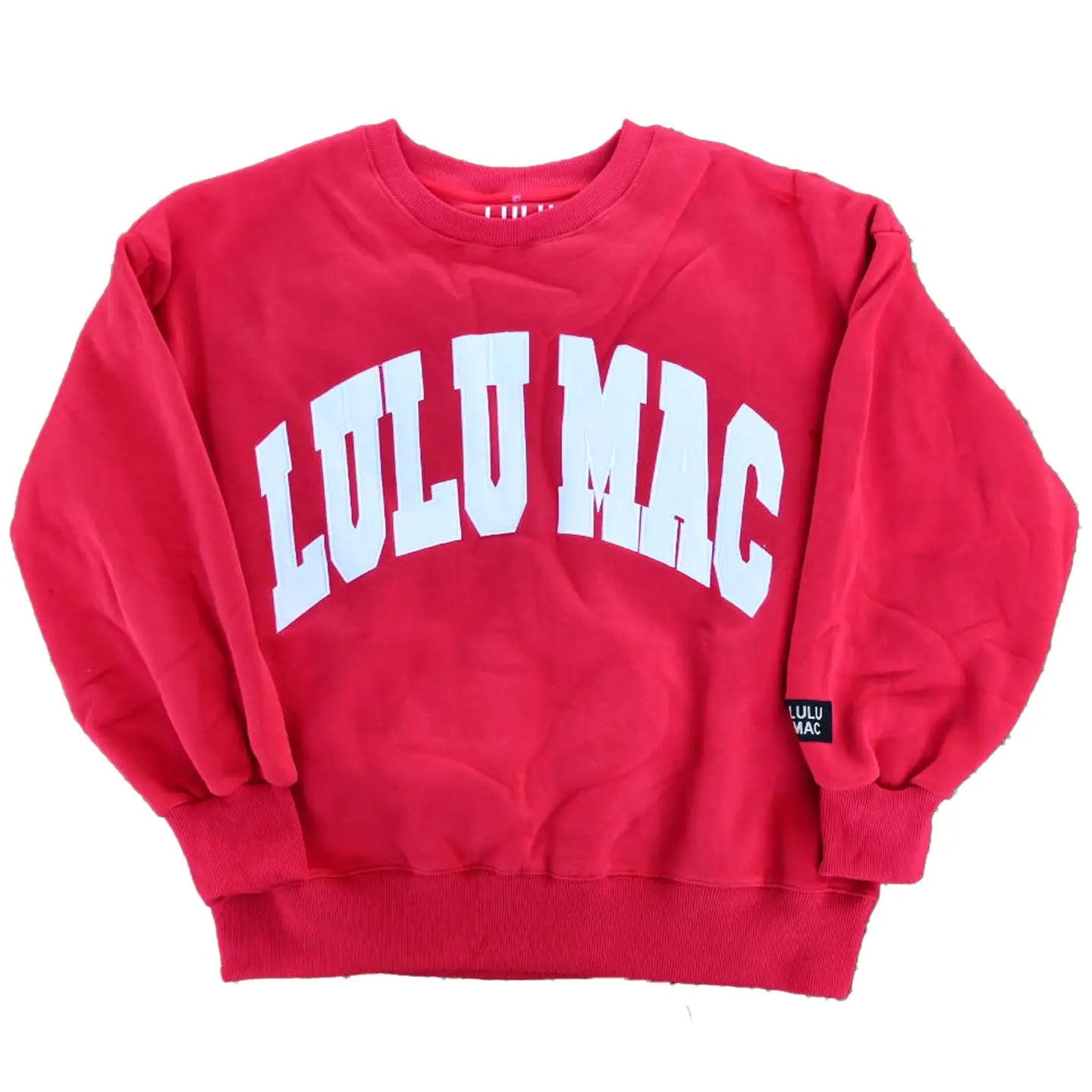 Lulu Mac Red With White Stitch Sweatshirt
