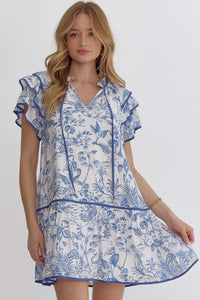 Always Forever Ruffle Sleeve Floral Dress