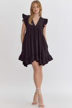 Load image into Gallery viewer, Dancing With Your Shadows V-Neck Dress Black