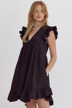 Load image into Gallery viewer, Dancing With Your Shadows V-Neck Dress Black