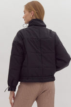 Load image into Gallery viewer, Nice for What Quilted Zip Up Jacket in Black