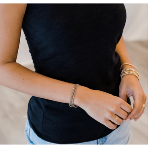 Erin Gray Boho Bracelet Stack in Bronze + Gold Filled