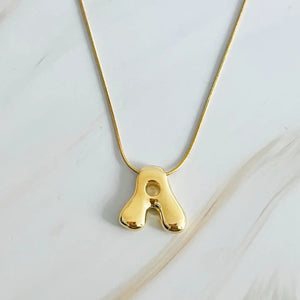 Balloon Letter Gold Initial Necklace