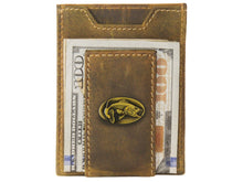 Load image into Gallery viewer, Bass Vintage Tan Leather Magnetic Front Pocket Wallet