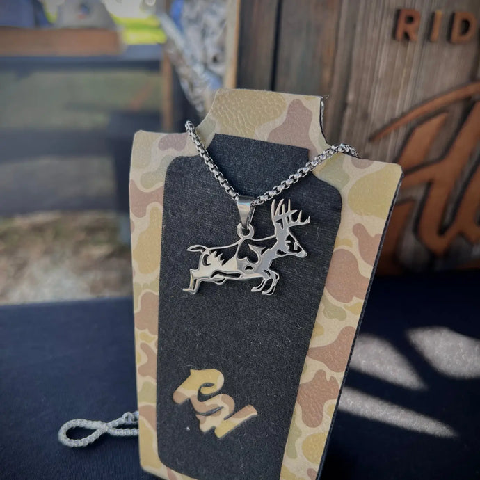 Ridge&Holler Adult Stainless Steel Deer Necklace