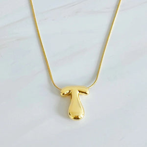 Balloon Letter Gold Initial Necklace