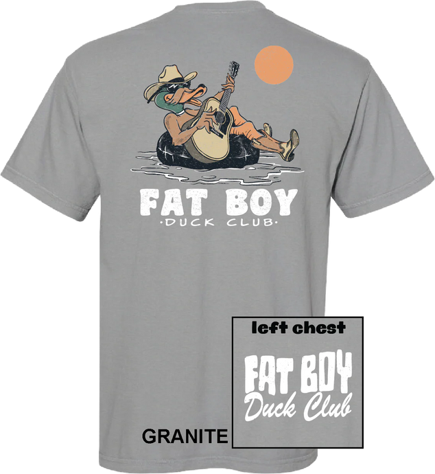 Fat Boy Duck Club Guitar SS Tee in Granite