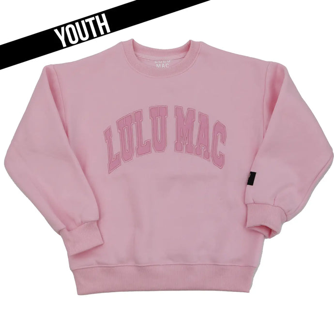 Lulu Mac Youth Mono Sweatshirt in Light Pink