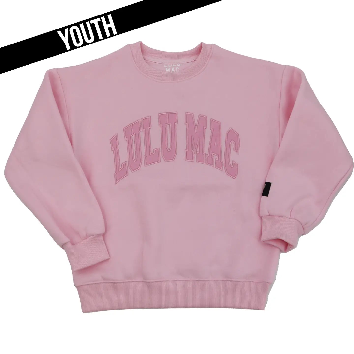 Lulu Mac Youth Mono Sweatshirt in Light Pink
