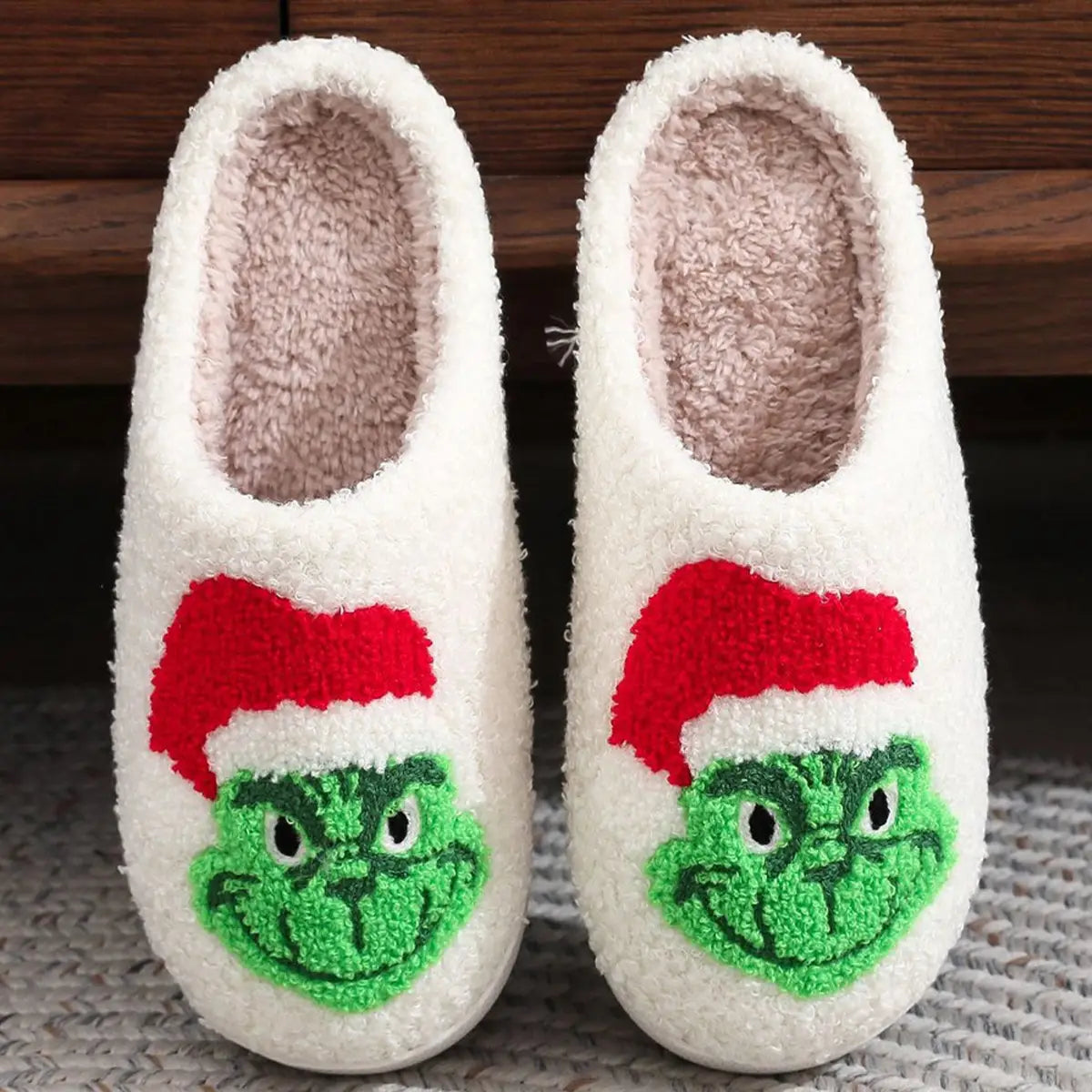 Feeling Grinchy Fuzzy Slippers