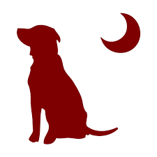 Local Boy Dog & Moon Decal Garnet