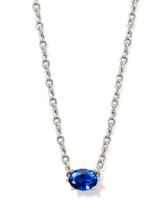 Kendra Scott Silver Cailin Pendant Necklace in Cobalt Blue Crystal