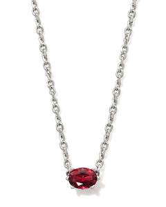 Kendra Scott Silver Cailin Pendant Necklace in Burgundy