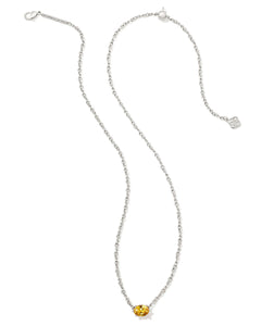 Kendra Scott Silver Cailin Pendant Necklace in Golden Yellow Crystal