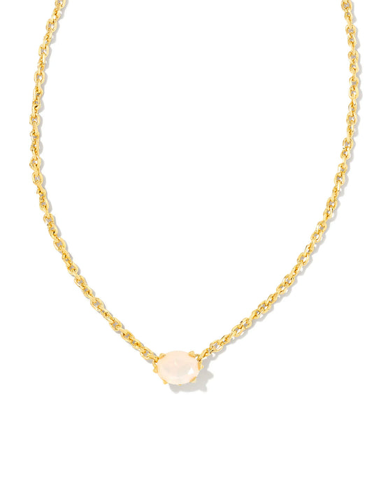 Kendra Scott Gold Cailin Pendant Necklace in White Iridescent Crystal