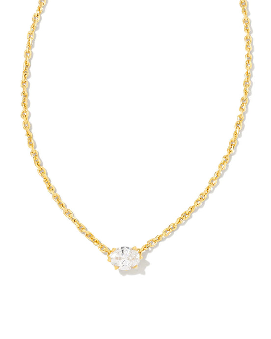 Kendra Scott Gold Cailin Pendant Necklace in White Crystal