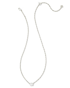 Kendra Scott Silver Cailin Pendant Necklace in White CZ