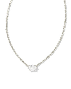 Kendra Scott Silver Cailin Pendant Necklace in White CZ
