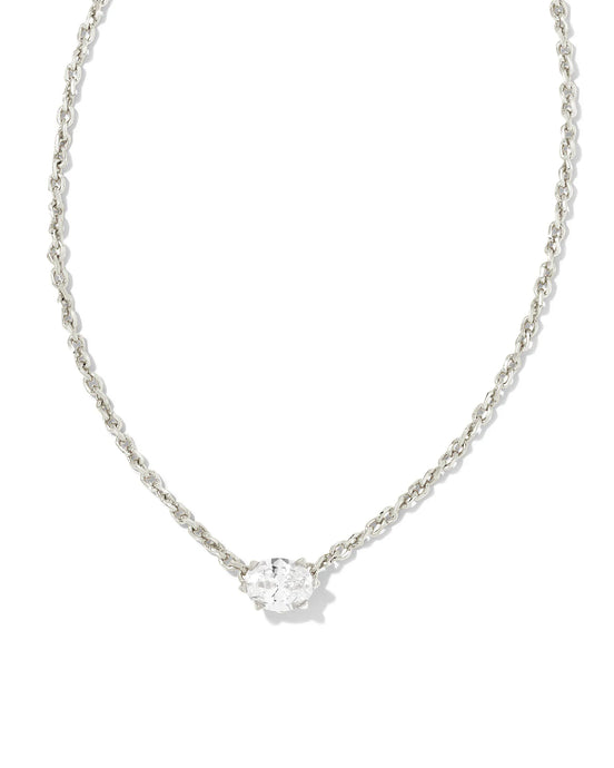 Kendra Scott Silver Cailin Pendant Necklace in White CZ