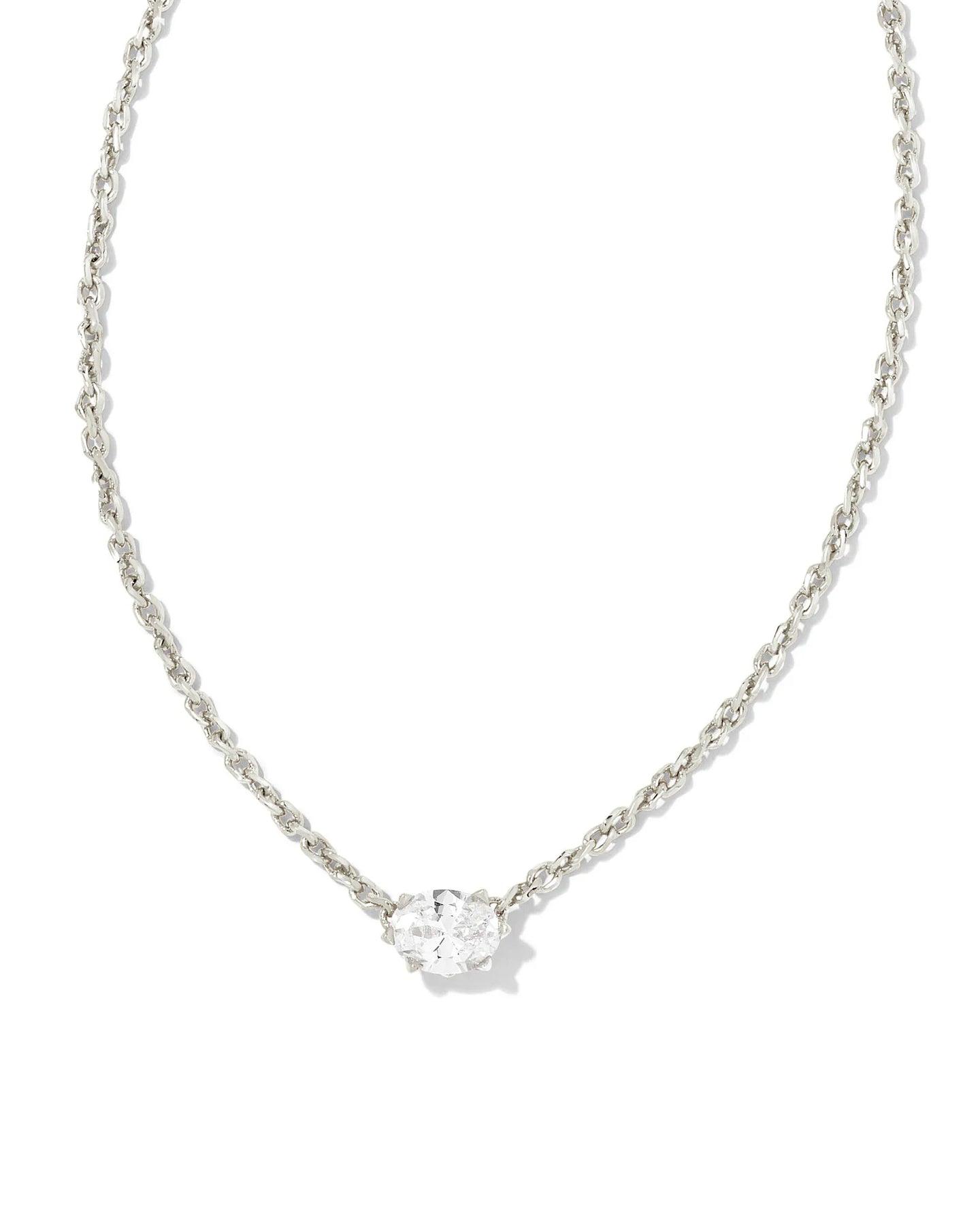 Kendra Scott Silver Cailin Pendant Necklace in White CZ