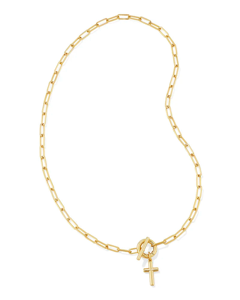 Kendra Scott Cross Link And Chain Gold Necklace