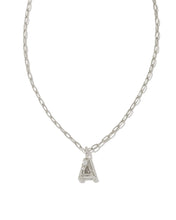 Load image into Gallery viewer, Kendra Scott Silver Crystal Letter Pendant Necklace