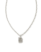 Load image into Gallery viewer, Kendra Scott Silver Crystal Letter Pendant Necklace