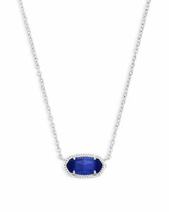 Kendra Scott Elisa Silver Necklace in Cobalt Cats Eye
