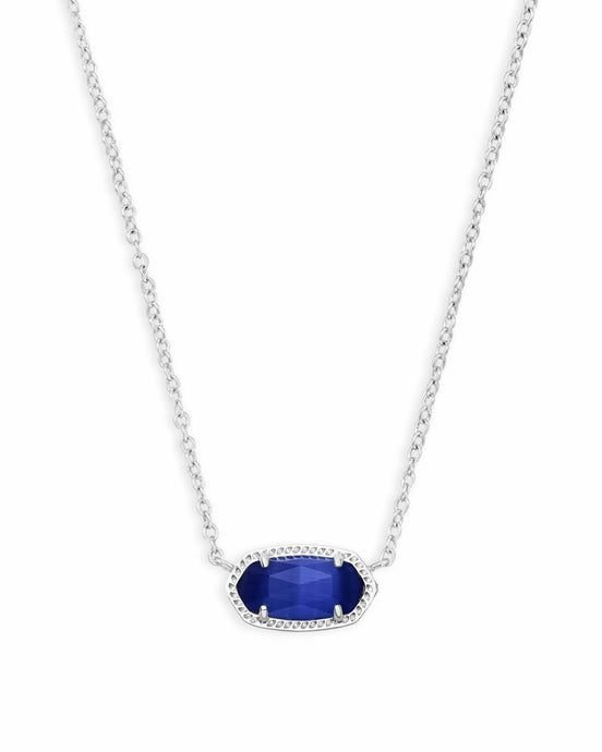 Kendra Scott Elisa Silver Necklace in Cobalt Cats Eye