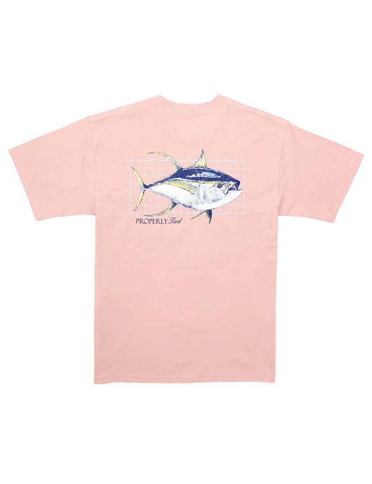 Properly Tied Tuna SS Tee in Peach