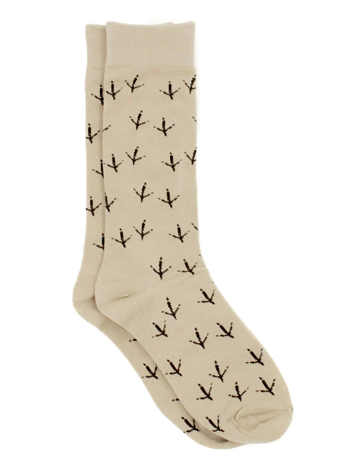 Properly Tied Men's Lucky Duck Socks Turkey Tracks