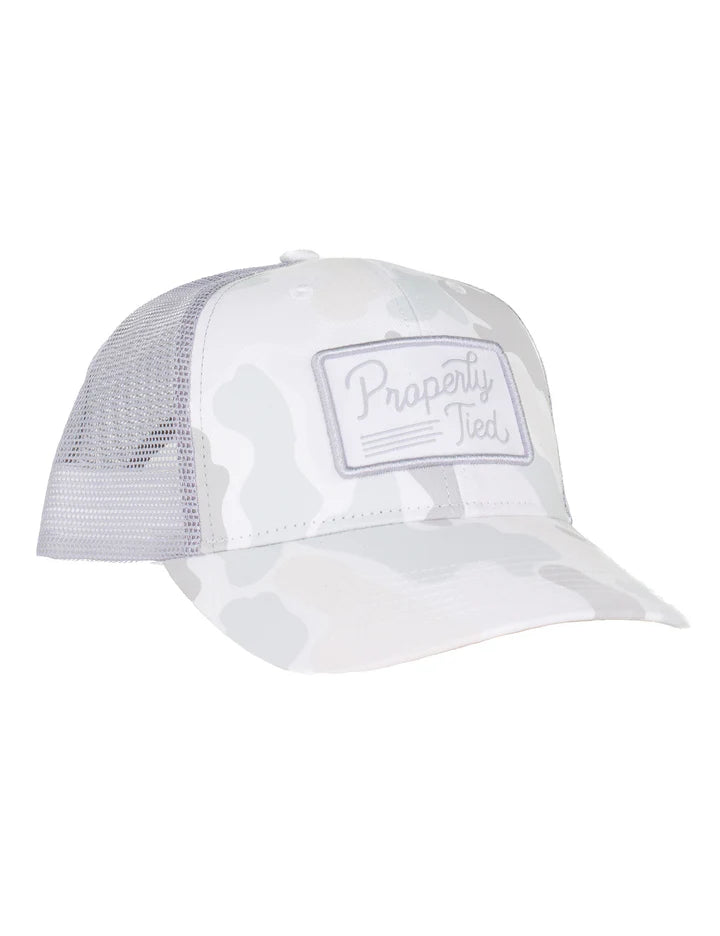 Properly Tied Sportsman Trucker Hat Polar Camo