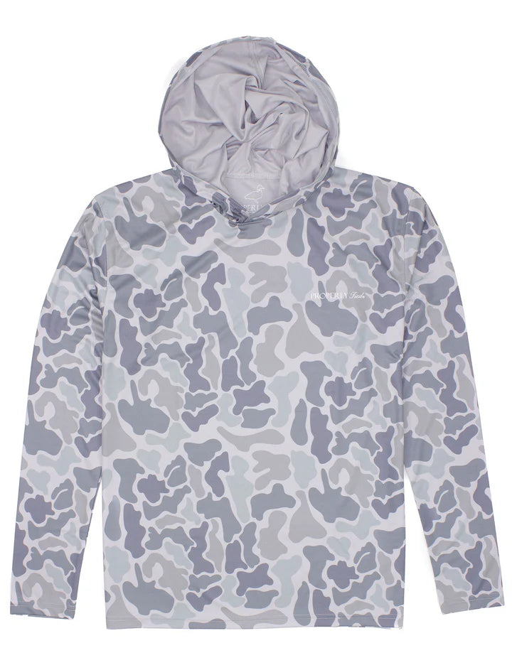 Properly Tied Men's Sportsman Performance Hoodie in Polar Camo