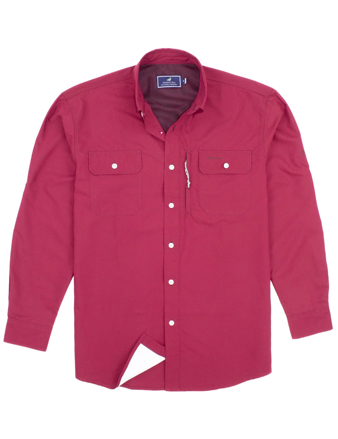 Properly Tied Men's Offshore Fishing Shirt Cardinal