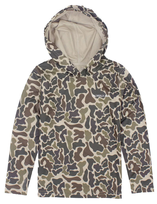 Properly Tied Men's Sportsman Performance Hoodie in Vintage Camo