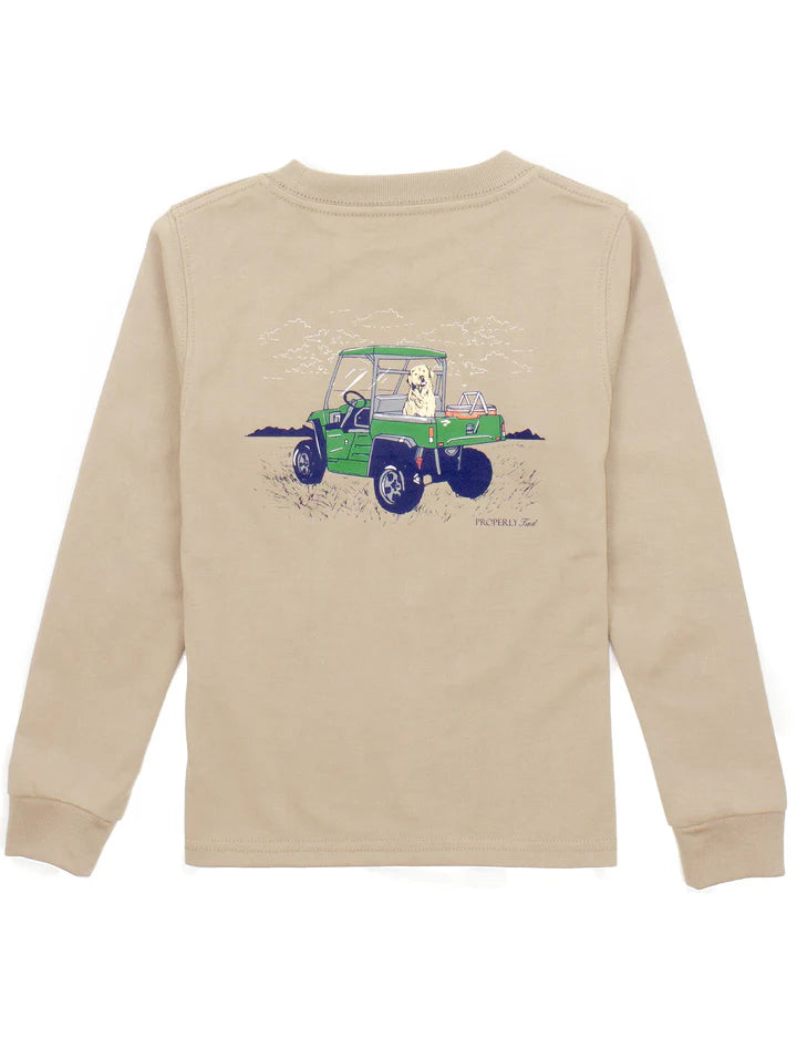 Properly Tied Boys Side By Side LS Tee in Sand