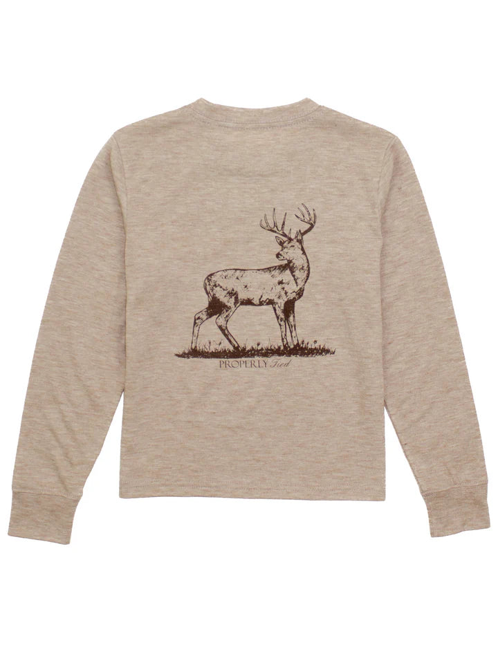 Properly Tied Boys Whitetail Portland Pocket LS Tee