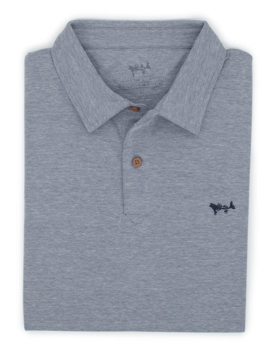 Coastal Cotton Navy Blue Solid Polo